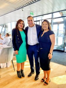 Retail World's Sonia Bonner and Lorna Gloria with Romeo Retail Group Director Joseph Romeo.