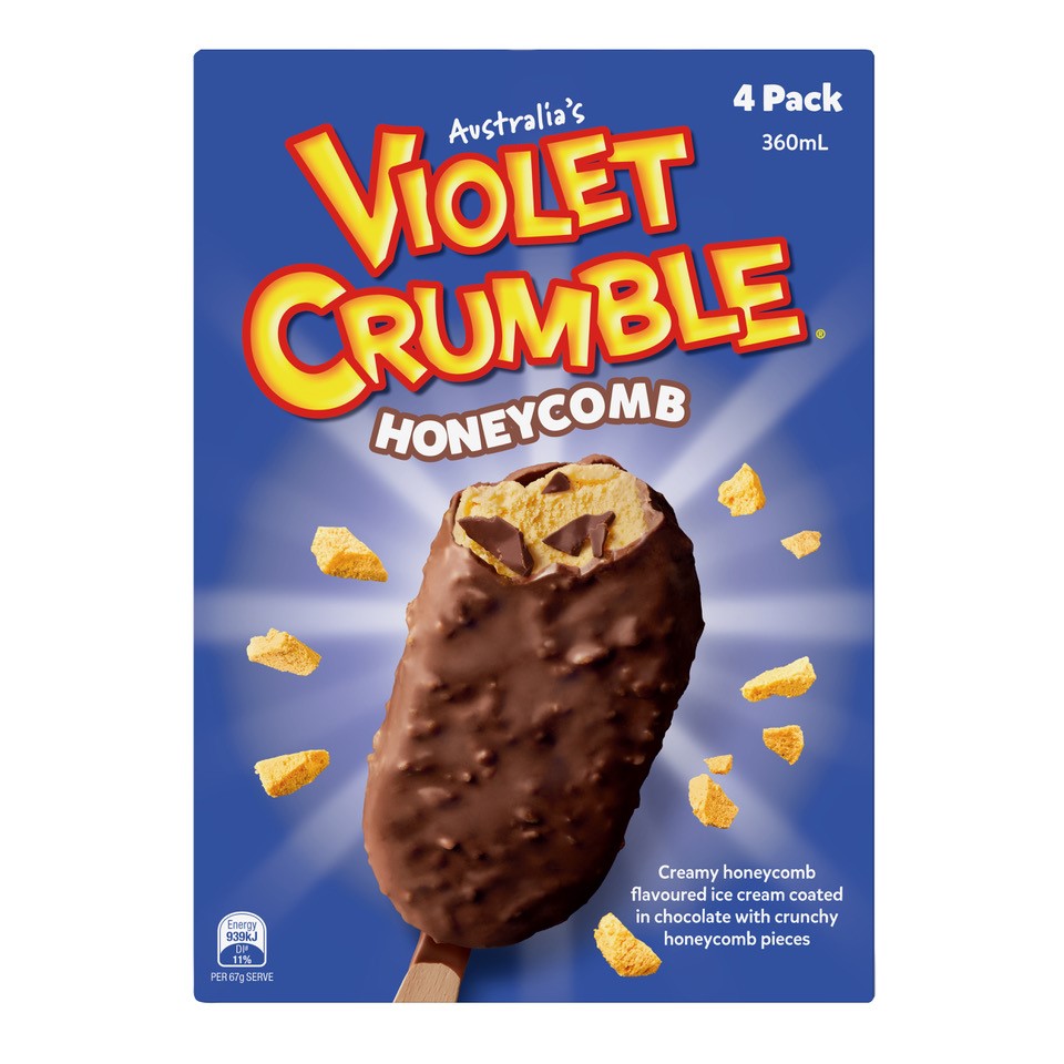 Menz Violet Crumble and Bulla launch new ice cream on a stick
